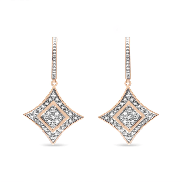 Haus of Brilliance Round Diamond Accent Dangle Rhombus Earrings