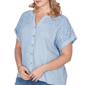 Women''s Ruby Rd. French Riviera Paisley Embroidered Gauze Button - image 5