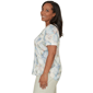Womens Alfred Dunner Vintage Charm Round Neck Seashells Blouse - image 4