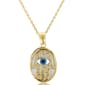 Gold Classics(tm) 14kt. Gold Evil Eye Hamsa Enamel Necklace - image 1