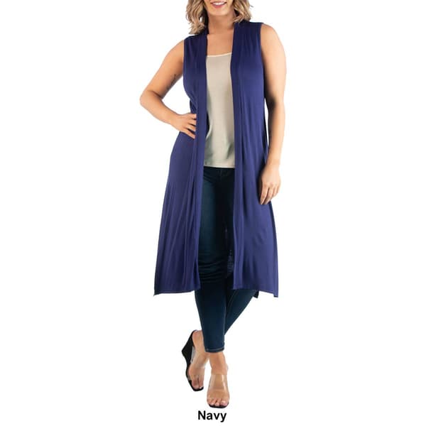 Plus Size 24/7 Comfort Apparel Maxi Cardigan Vest