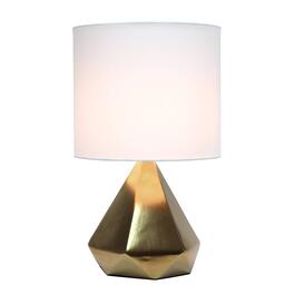Simple Designs Solid Pyramid Metallic Base Table Lamp