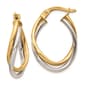 Gold Classics(tm) 14kt. Two-Tone 20x4mm Oval Hoop Earrings - image 1