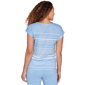 Womens Hearts of Palm Smooth Sailing Stripe Beach Scene Tee - image 2