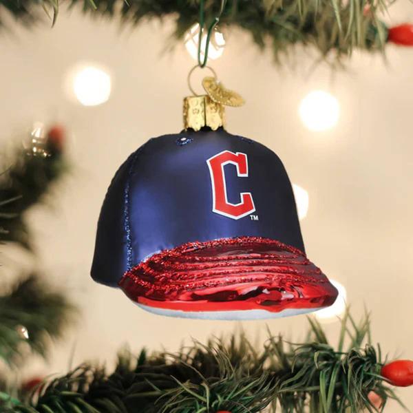 Old World Christmas Cleveland Guardians Baseball Cap Ornament