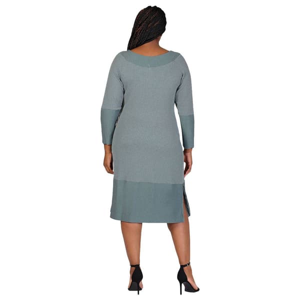 Plus Size 24/7 Comfort Apparel Long Sleeve Sweater Dress