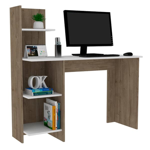 FM FURNITURE 4-Tier Shelf Tecoa Desk