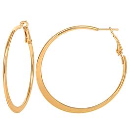 Jessica Simpson Yellow Gold Flat Omega Hoop Earrings