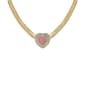 Gianni Argento Gold Necklace w/ Pink Opal Heart - image 1