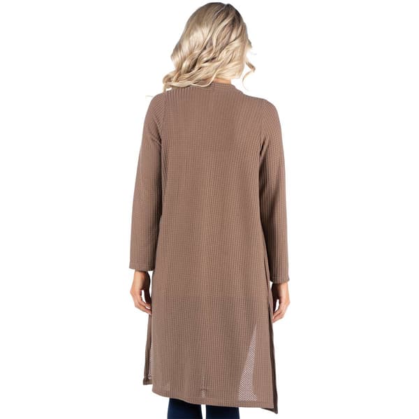 Womens 24/7 Comfort Apparel Waffle Long Sleeve Cardigan