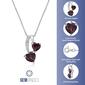 Gemminded Sterling Silver 5mm Double Heart Garnet Pendant - image 4