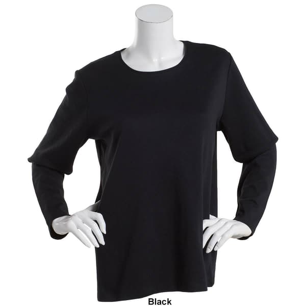 Plus Size Hasting & Smith Long Sleeve Solid Crew Neck Tee