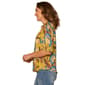 Petite Democracy Ruffle Cuff Sleeve Leaf Button Down Blouse - image 3
