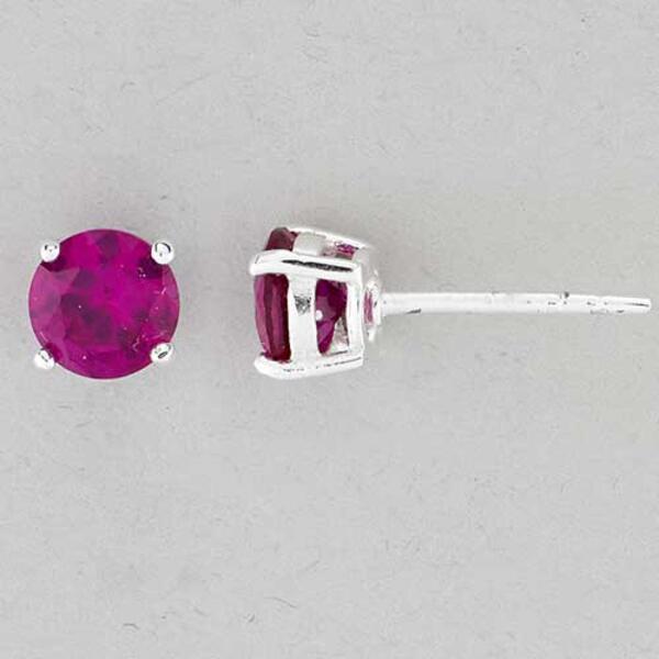 Marsala 6mm Lab Created Ruby Sterling Stud Earrings - image 