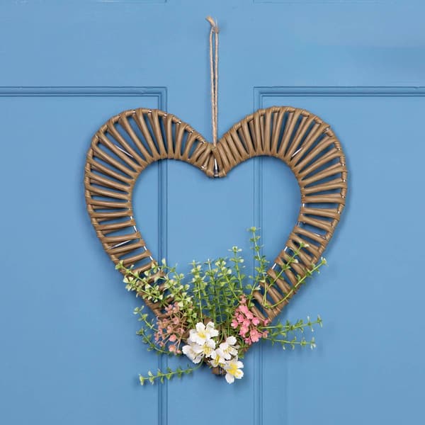 Northlight Seasonal Wrapped Floral Heart Hanging Décor