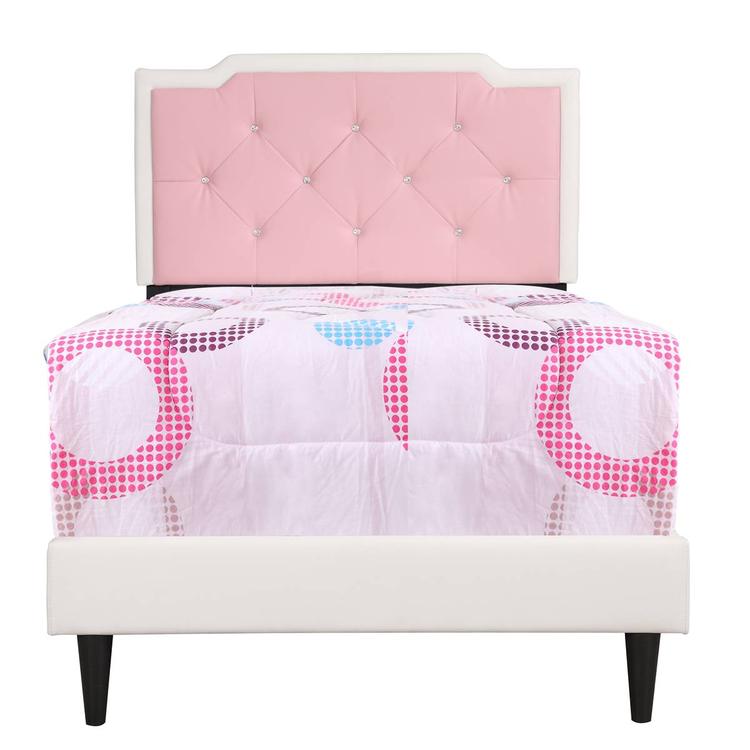 Passion Furniture Deb Jewel Tufted Panel Bed Frame - Twin