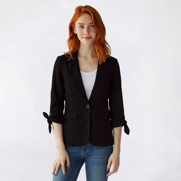 Juniors Zoe + Phoebe 3/4 Sleeve Blazer