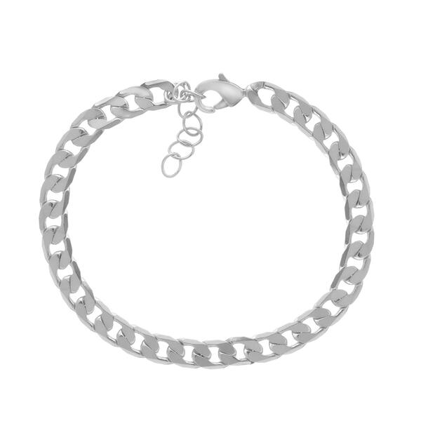 Barefootsies Silver Plated Flat Curb Chain Anklet - image 