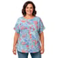 Plus Size Cocomo Short Sleeve Rhinestone Coastal Blouse - image 1