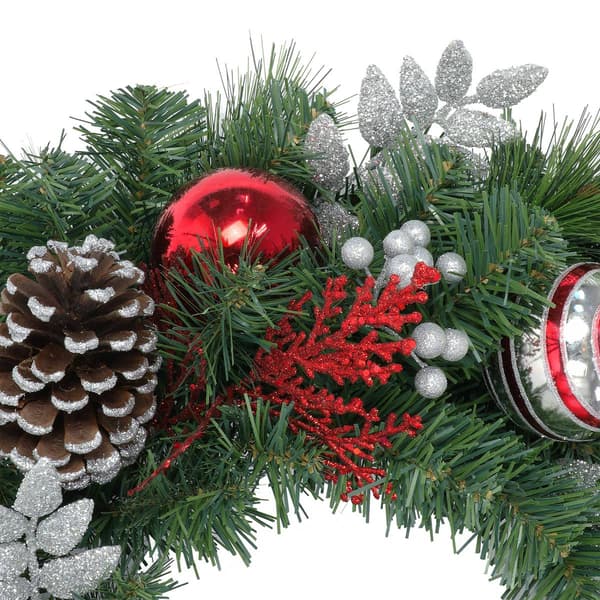 Puleo International 24in. Red Decorated Artificial Wreath
