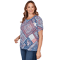 Plus Size Ruby Rd. French Riviera Short Sleeve Patchwork Tee - image 3