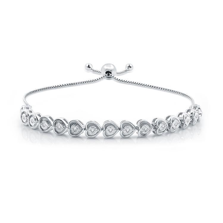 Nova Star(R) Lab Grown Diamond Sideways Heart Bolo Bracelet
