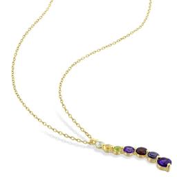 Gemstone Classics™ Amethyst Garnet Africa Pendant Necklace