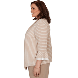 Plus Size Alfred Dunner Grand Bazaar Stripe Two in One Blouse
