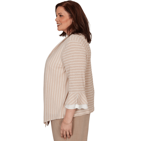 Plus Size Alfred Dunner Grand Bazaar Stripe Two in One Blouse