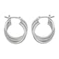 Roman Silver-Tone Twisted Mesh Hoop Earrings - image 1