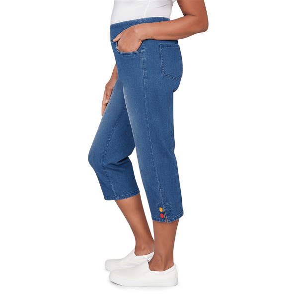 Womens Alfred Dunner Port Side Super Stretch Denim Capris