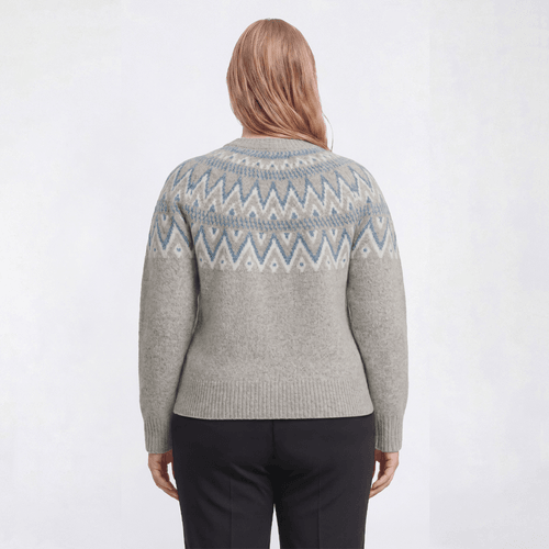 Plus Size Preswick & Moore® Long Sleeve Fair Isle Sweater