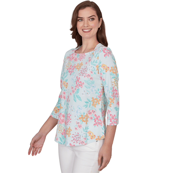 Womens Ruby Rd. Renaissance Romance Blooming Floral Blouse