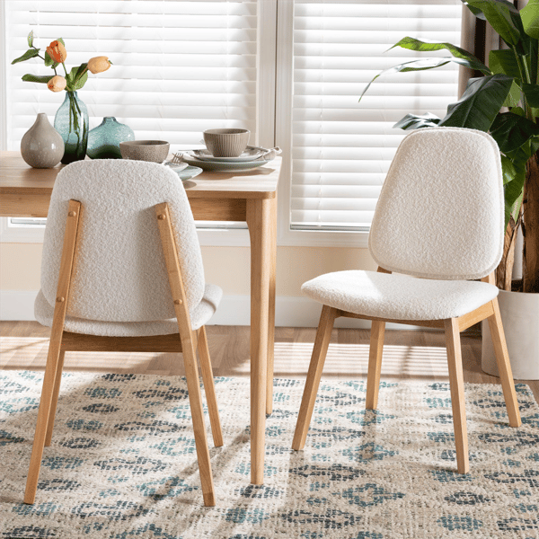 Baxton Studio Hudson Boucle Upholstered Dining Chair - Set of 2