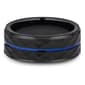 Mens Endless Affection™ 8mm Black Cobalt Faceted Band - image 3