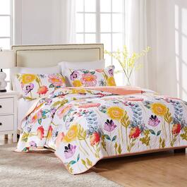 Greenland Home Fashions&#8482; Watercolor Dream Floral Quilt Set