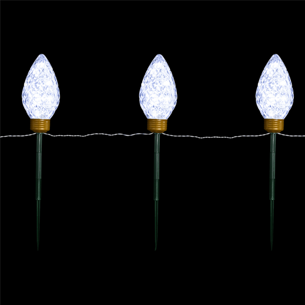 Northlight 3ct. LED Faceted Jumbo Christmas Pathway Markers