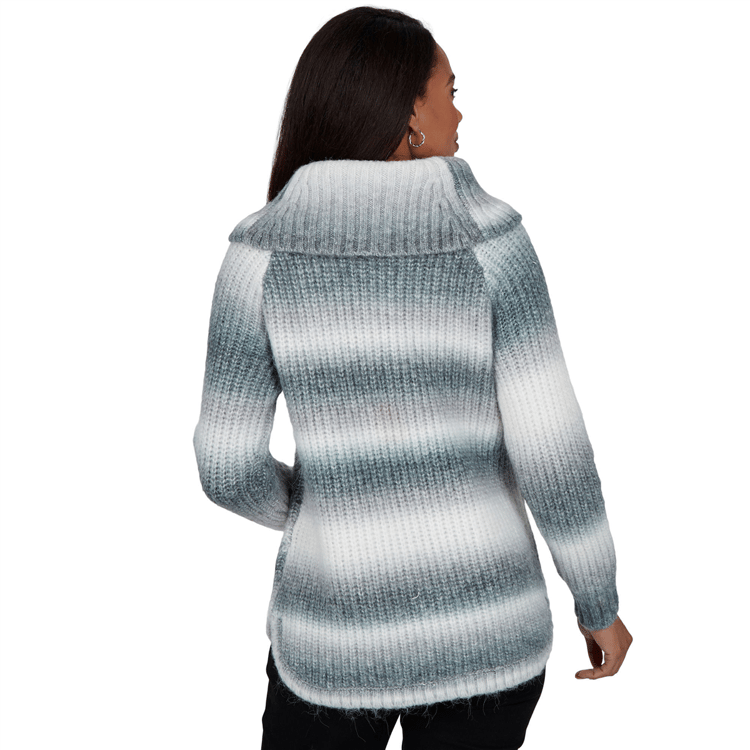 Petite Hearts of Palm Silver Linings Ombre Stripe Sweater
