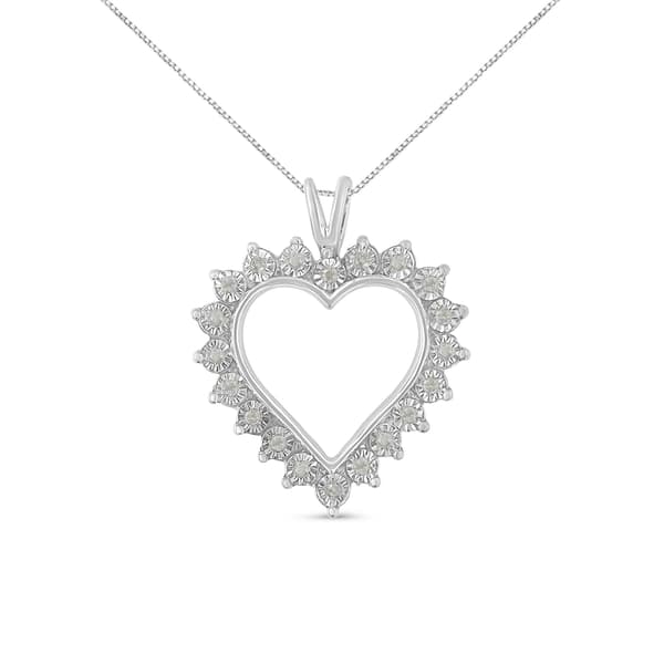 Diamond Classics&#40;tm&#41; 1/10ctw. Diamond Open Heart Pendant - image 