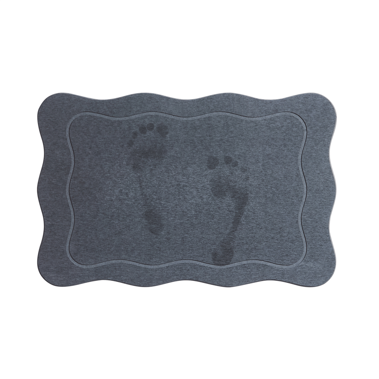 VCNY Home Grey Carved Scallop Diatomite Stone Bath Mat