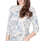Womens Emaline Key Items 3/4 Sleeve Pebble Knit Floral Tee - image 5