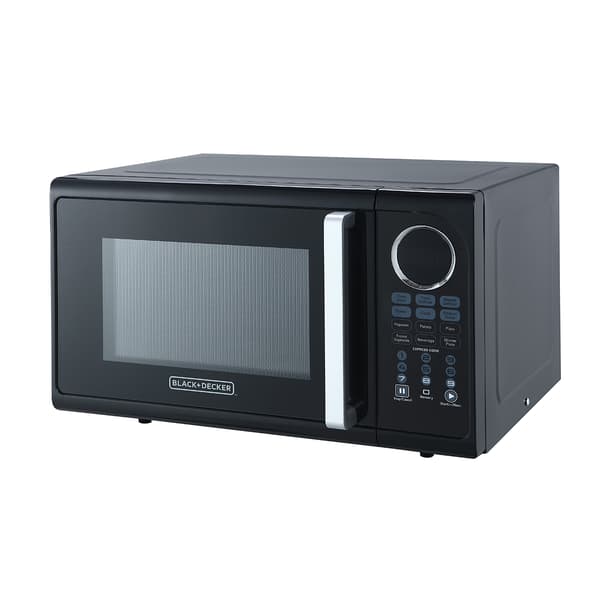 Black & Decker 0.9 cu. ft. Black Pull Handle Microwave Oven