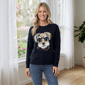 Womens Nicole Miller Long Sleeve Textured Dog Sweater - image 1