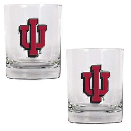 NCAA Indiana Hoosiers 2pc. Rocks Glass Set