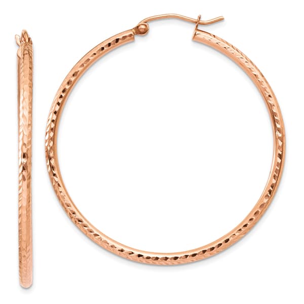 Gold Classics(tm) 14kt. Rose Gold 40mm Polished Hoop Earrings - image 