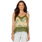 Womens Democracy Scallop Edge Crochet Embroidered Hem Tank Top - image 1