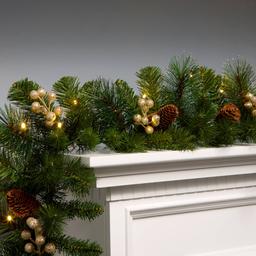 National Tree Crestwood® Gold Spruce 9ft. LED Christmas Garland
