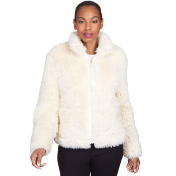 Womens Skye’s The Limit Wine Tasting Faux Fur Jacket - Boscov's