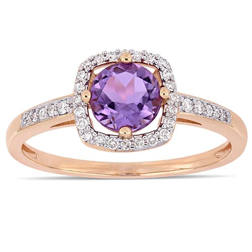 Gemstone Classics™ 10kt. Rose Gold & Amethyst Ring