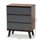 Baxton Studio Roldan Two-Tone Walnut Wood 3-Drawer Bedroom Chest - image 8